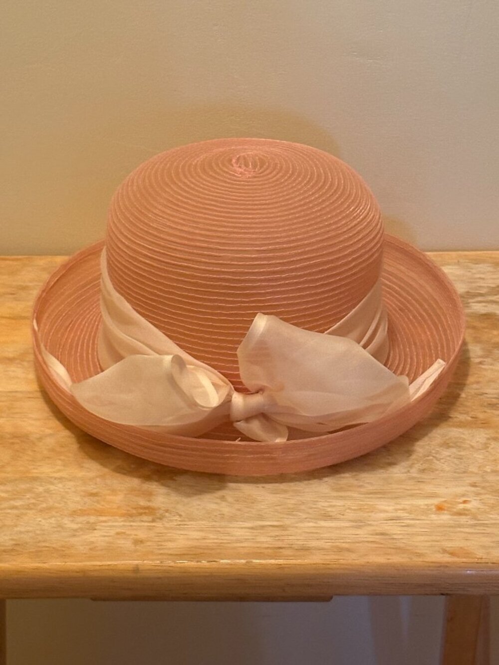 Nordstrom Pink Ribbon Bow Wide Brim Sun Hat